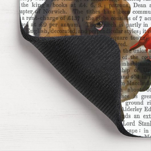 Basset Hound und Vögel Mousepad (Ecke)