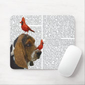 Basset Hound und Vögel Mousepad (Mit Mouse)