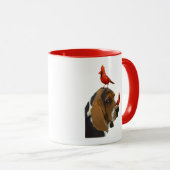 Basset Hound und Vögel Tasse (VorderseiteRechts)