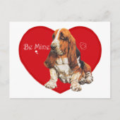 Basset Hound Valentine Feiertagspostkarte (Vorderseite)