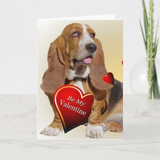 Basset Hound Valentine Karten (Vorderseite)