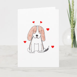 Basset Hound Valentine Ohren Feiertagskarte
