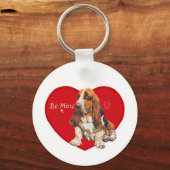 Basset Hound Valentine Schlüsselanhänger (Vorderseite)
