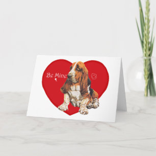 Basset Hound Valentinstag Feiertagskarte