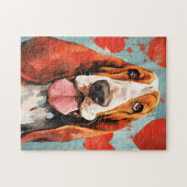 Basset Hound Valentinstag Puzzle (Horizontal)