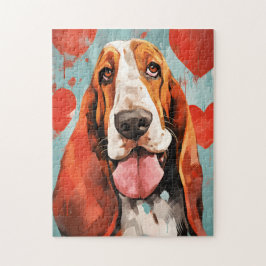 Basset Hound Valentinstag Puzzle