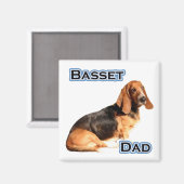 Basset Hound Vater 4 - Magnet (Vorderseite/Rückseite)