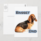Basset Hound Vater 4 Postkarte (Vorne/Hinten)