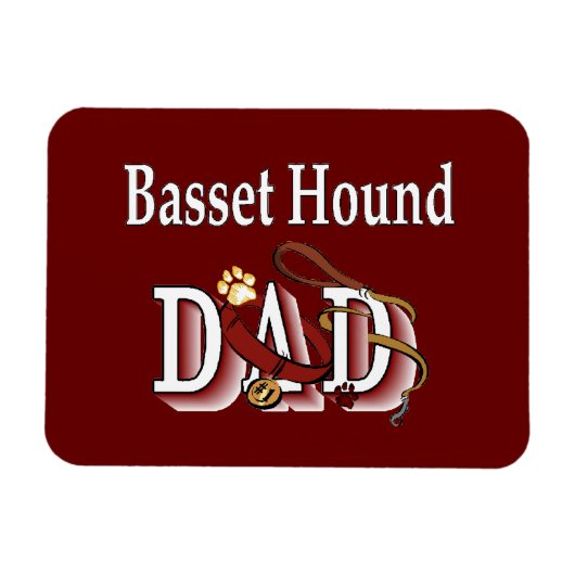 Basset Hound Vater Magnet (Horizontal)