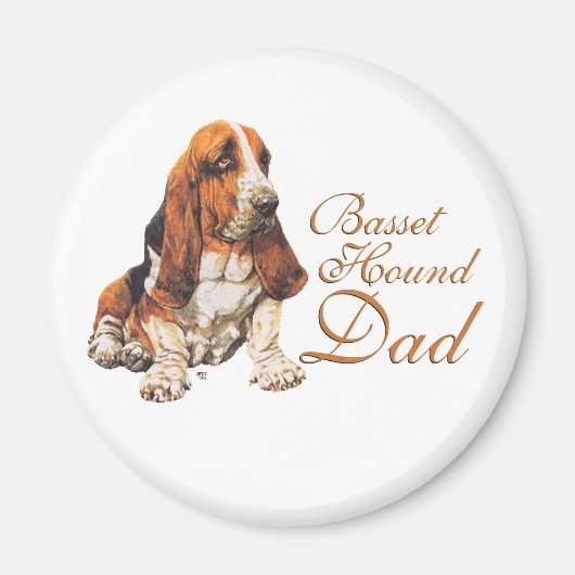Basset Hound Vater Magnet (Vorne)