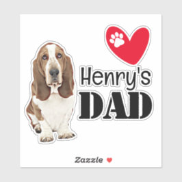 Basset Hound Vater Personalisiert Sticker