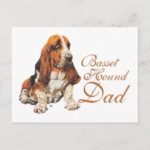 Basset Hound Vater Postkarte
