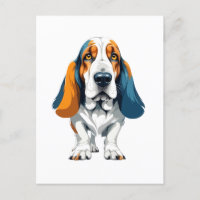 Basset Hound Vector Art mit lebhaften Farben
