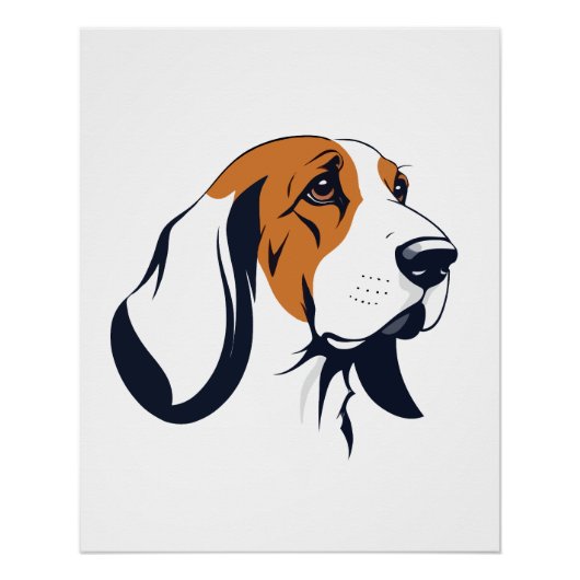 Basset Hound Vector Hoch über der Leventina Poster (Vorderseite)