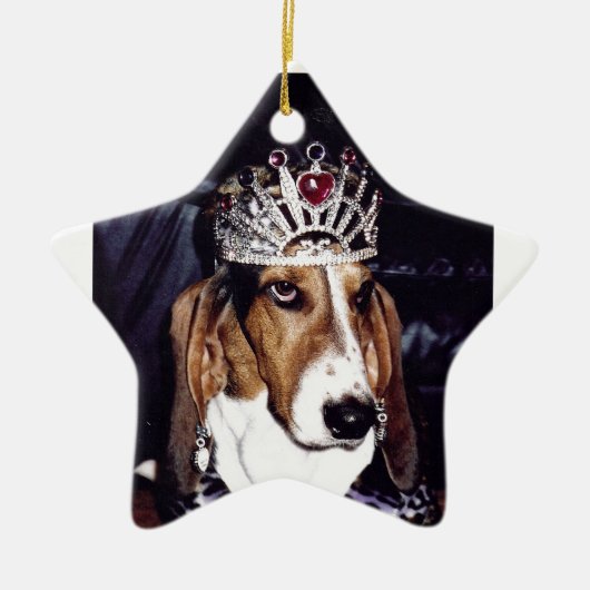 Basset Hound-Verzierung Keramik Ornament (Vorne)