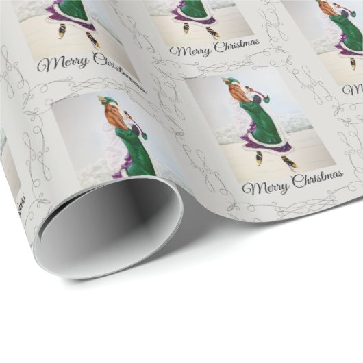 Basset Hound Viktorianisch Ice Skater Geschenkpapier (Rolleneckpunkt)