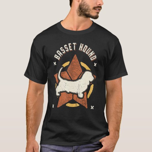 Basset Hound Vintage Retro Classic Dog T-Shirt (Vorderseite)