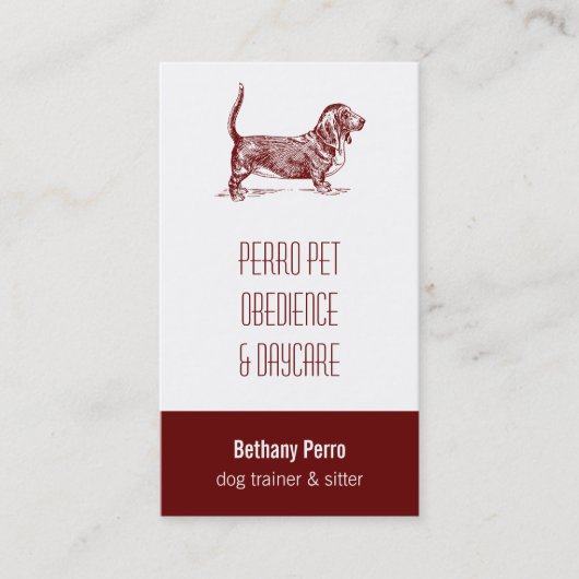 Basset Hound Visitenkarte (Vorderseite)