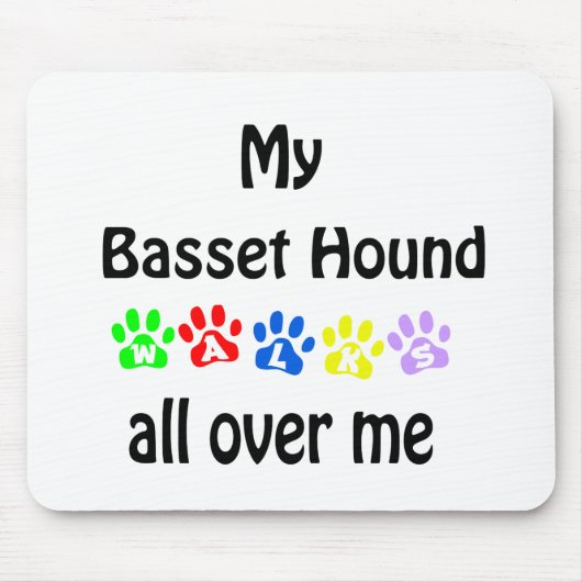 Basset Hound Walks Design Mousepad (Vorne)