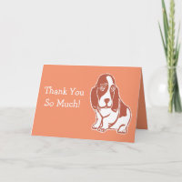 Basset Hound Warm Orange Dankeschön Karte