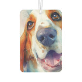 Basset hound watercolor portrait autolufterfrischer (Rückseite)