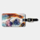 Basset hound watercolor portrait gepäckanhänger (Vorderseite horizontal)