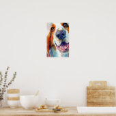 Basset hound watercolor portrait poster (Küche)