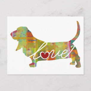 Basset Hound Watercolor Postkarte