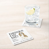 Basset Hound Wedding Rechteckiger Pappuntersetzer (Vor Ort)