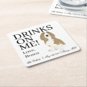 Basset Hound Wedding Rechteckiger Pappuntersetzer (angewinkelt)