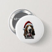 Basset Hound Weihnachten Button (Vorne & Hinten)