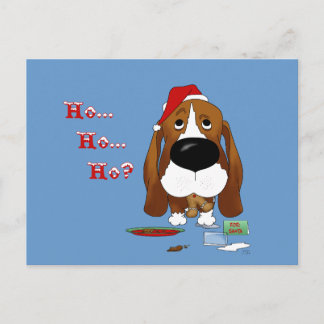 Basset Hound-Weihnachten Feiertagspostkarte