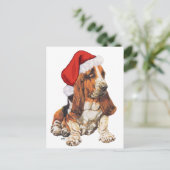 Basset Hound-Weihnachten Feiertagspostkarte (Stehend Vorderseite)