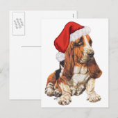 Basset Hound-Weihnachten Feiertagspostkarte (Vorne/Hinten)