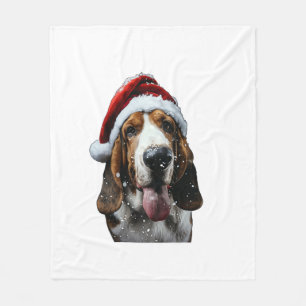 Basset Hound Weihnachten Fleecedecke