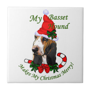 Basset Hound Weihnachten Fliese