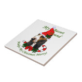 Basset Hound Weihnachten Fliese (Seite)
