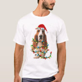 Basset Hound Weihnachten Funny Basset Hound Hund L T-Shirt (Vorderseite)
