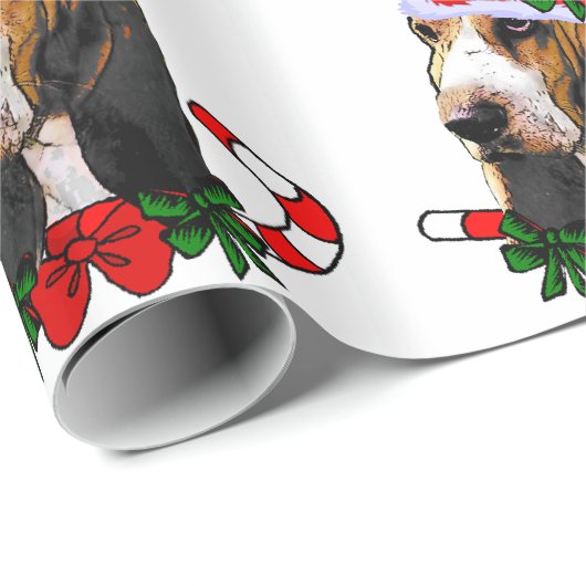 Basset Hound Weihnachten Geschenkpapier (Rolleneckpunkt)