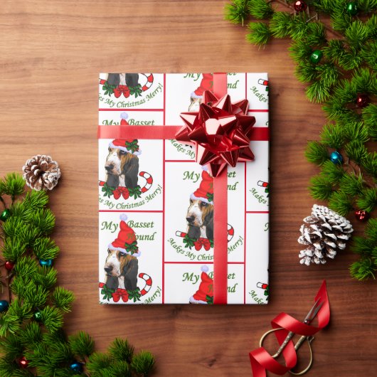 Basset Hound Weihnachten Geschenkpapier (Feiertagsgeschenk)