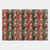 Basset Hound Weihnachten Hund Red Green Holiday Ka Geschenkpapier Set (Vorderseite 3)