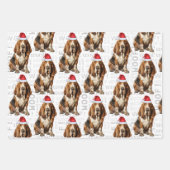 Basset Hound Weihnachten Hund Red Green Holiday Ka Geschenkpapier Set (Vorderseite 2)