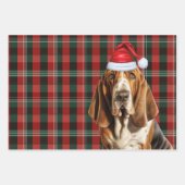 Basset Hound Weihnachten Hund Red Green Holiday Ka Geschenkpapier Set (Vorderseite)