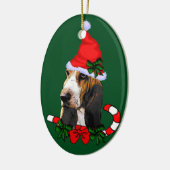 Basset Hound Weihnachten Keramik Ornament (Links)