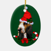 Basset Hound Weihnachten Keramik Ornament (Vorne)