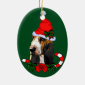 Basset Hound Weihnachten Keramik Ornament (Hinten)