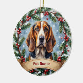 Basset Hound Weihnachten Keramik Ornament (Links)