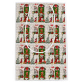 Basset Hound Weihnachten Mittlere Geschenktüte (Vorderseite)