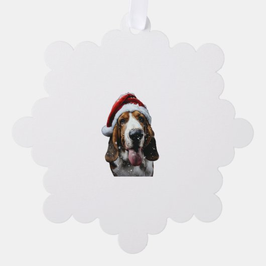 Basset Hound Weihnachten Ornament Karte (Vorderseite)
