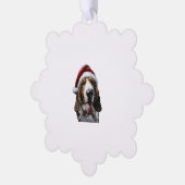 Basset Hound Weihnachten Ornament Karte (Linke Ecke)
